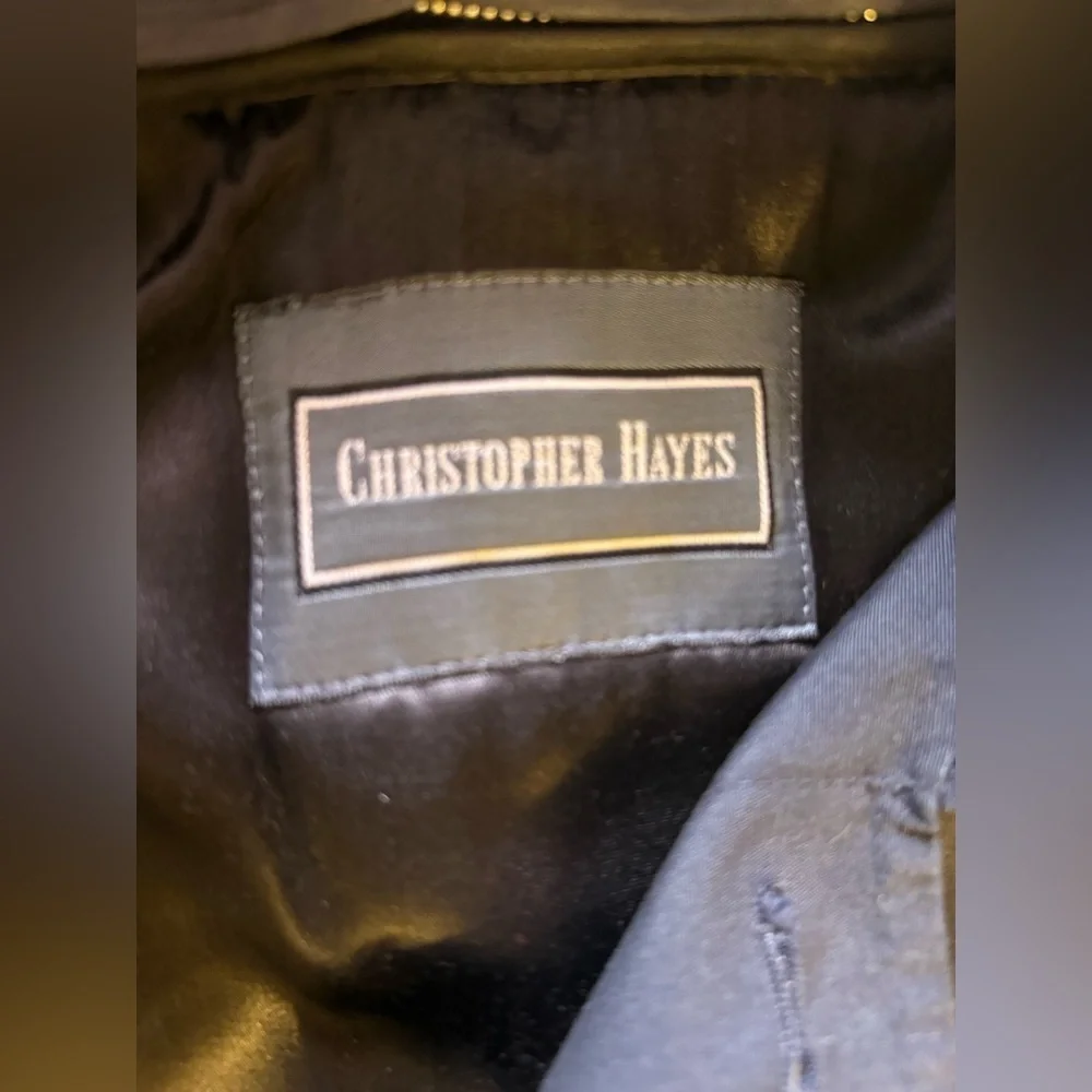 Christopher Hayes Mens Thin sulfate black Lining nylon polyester Trench Coat 42
